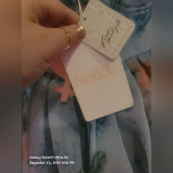 NWT Free People x Selkie 'French Corset Puff Dress' in Blue Floral - Picture 3 of 11